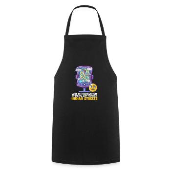 L’Amérindien ne peut toujours pas prononcer Indian Stree - Tablier de cuisine - noir - Devant - AI Model Male 185 dark (185cm)
