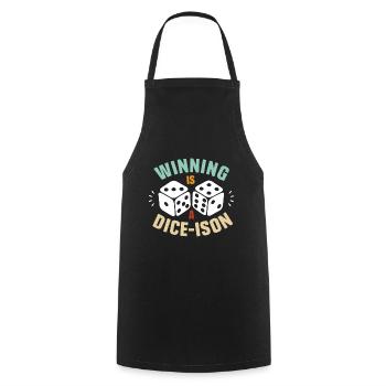 Board Game Geeks funny saying Dice Roll Pun - Cooking Apron - black - Front - AI Model Male 185 dark (185cm)