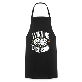 Board Game Geeks funny saying Dice Roll Pun - Cooking Apron - black - Front - AI Model Male 185 dark (185cm)