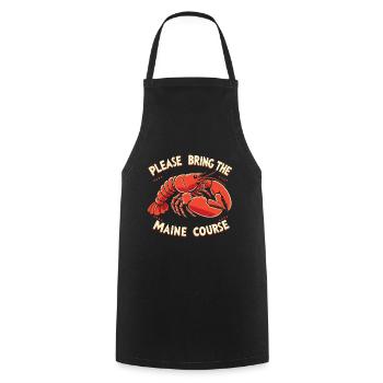 Funny Lobster Lover Pun Seafood Maine Food lover - Cooking Apron - black - Front - AI Model Male 185 dark (185cm)