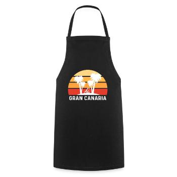 Gran Canaria Vacation Palm Trees Paradise - Cooking Apron - black - Front - AI Model Male 185 dark (185cm)