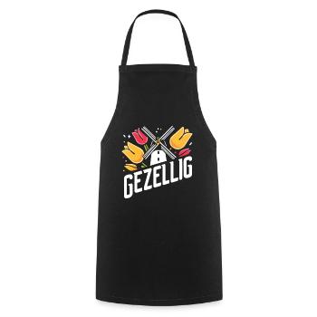 Gezellig Holland Dutch Tulip Netherlands - Tablier de cuisine - noir - Devant - AI Model Male 185 dark (185cm)