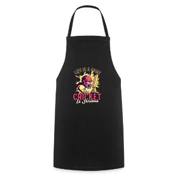Cricket Jeu de vie de joueur Cricket Sérieux - Tablier de cuisine - noir - Devant - AI Model Male 185 dark (185cm)