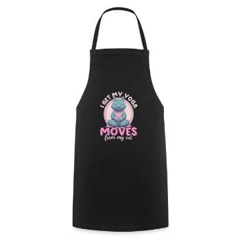 Drôle d’amateur de yoga obtient mes mouvements de yoga du chat - Tablier de cuisine - noir - Devant - AI Model Male 185 dark (185cm)