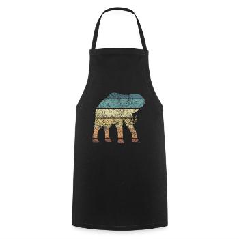 Elephant Spirit Animal Retro Love Vintage Design - Cooking Apron - black - Front - AI Model Male 185 dark (185cm)