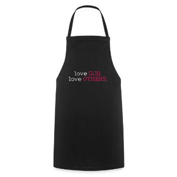 Team Jesus Inspired Faith and Love Design - Cooking Apron - black - Front - AI Model Male 185 dark (185cm)