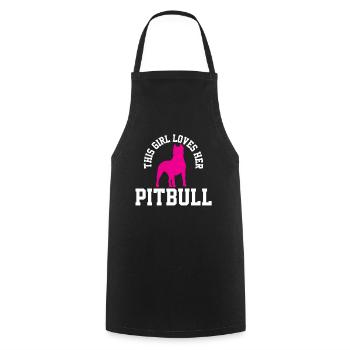 Collection de conception d’œuvres d’art uniques Pitbull Girl - Tablier de cuisine - noir - Devant - AI Model Male 185 dark (185cm)