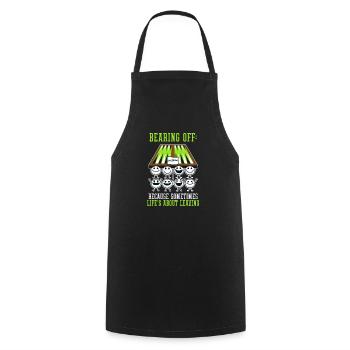 Funny Backgammon Sometimes Life's About Leaving - Cooking Apron - black - Front - AI Model Male 185 dark (185cm)
