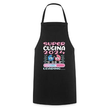 Become a cousin in 2024 - Cooking Apron - black - Front - AI Model Male 185 dark (185cm)