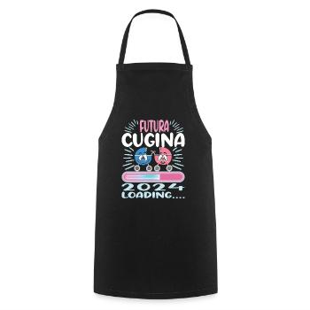 Become a cousin in 2024 - Cooking Apron - black - Front - AI Model Male 185 dark (185cm)