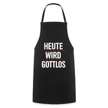 Today is godless drinking Funny alcohol Beer - Cooking Apron - black - Front - AI Model Male 185 dark (185cm)
