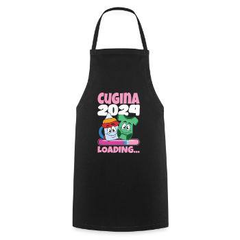 Become a cousin in 2024 - Cooking Apron - black - Front - AI Model Male 185 dark (185cm)