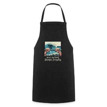 Biceps flexibles Biceps et croyance : plus forts chaque jour - Tablier de cuisine - noir - Devant - AI Model Male 185 dark (185cm)