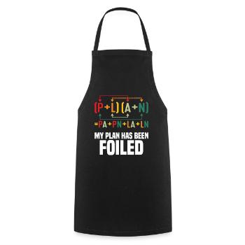 Mon plan a été déjoué Funny Math Teacher Pun Sci - Tablier de cuisine - noir - Devant - AI Model Male 185 dark (185cm)