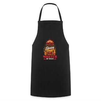 Sauce piquante Aficionado Sauce : Master of Heat - Tablier de cuisine - noir - Devant - AI Model Male 185 dark (185cm)