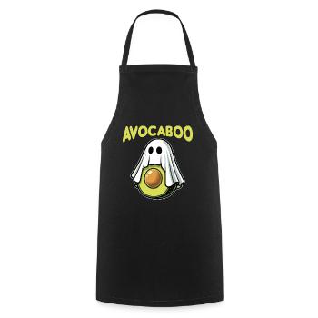 Avocaboo Lustige Avocado Halloween Kostüm Ghost Boo - Kochschürze - Schwarz - Vorne - AI Model Male 185 dark (185cm)