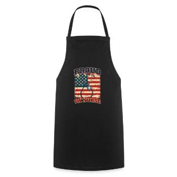 Infirmière VA Fière infirmière VA - Tablier de cuisine - noir - Devant - AI Model Male 185 dark (185cm)