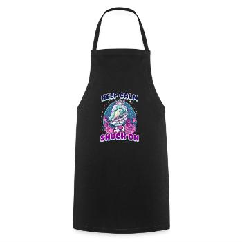 Oyster Keep Calm And Shuck On - Cooking Apron - black - Front - AI Model Male 185 dark (185cm)