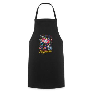 43rd Birthday 43 - Aged To Perfection - Cooking Apron - black - Front - AI Model Male 185 dark (185cm)