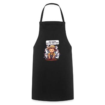 Dairy Farmer Got Sleep? Not on This Farm! - Cooking Apron - black - Front - AI Model Male 185 dark (185cm)