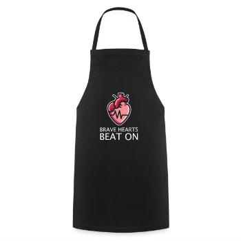 Sensibilisation aux cardiopathies congénitales : les cœurs courageux battent - Tablier de cuisine - noir - Devant - AI Model Male 185 dark (185cm)