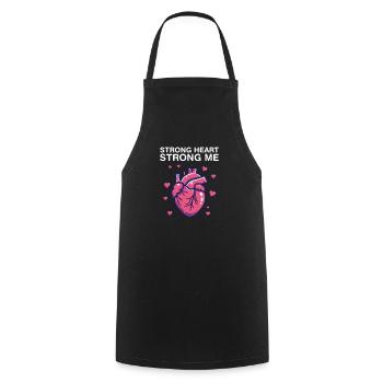 Conscience des cardiopathies congénitales : cœur fort, moi plus fort - Tablier de cuisine - noir - Devant - AI Model Male 185 dark (185cm)