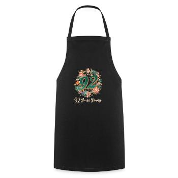 92nd Birthday 92 Years Young - Cooking Apron - black - Front - AI Model Male 185 dark (185cm)