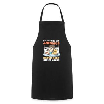 Les animaux vétérinaires maman enfants ne gardent jamais les heures de bureau - Tablier de cuisine - noir - Devant - AI Model Male 185 dark (185cm)