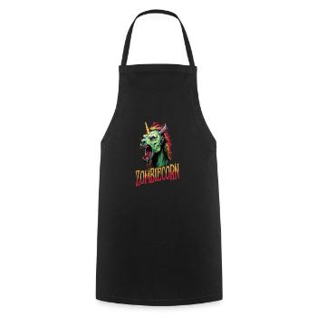 Licorne d’Halloween Zombiecorn - Tablier de cuisine - noir - Devant - AI Model Male 185 dark (185cm)
