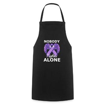 Violence domestique : personne ne se bat seul - Tablier de cuisine - noir - Devant - AI Model Male 185 dark (185cm)