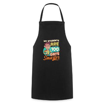 100 Days Of School Teacher Students 100 Days Smart - Cooking Apron - black - Front - AI Model Male 185 dark (185cm)
