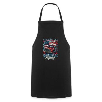 Firefighter Grandpa Heroic Legacy - Cooking Apron - black - Front - AI Model Male 185 dark (185cm)