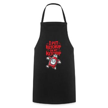 J’ai mis du ketchup sur ma bouteille de ketchup Funny Sauce Ent - Tablier de cuisine - noir - Devant - AI Model Male 185 dark (185cm)