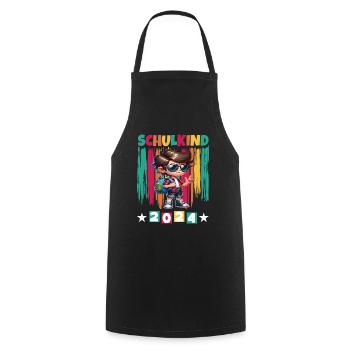 School enrolment for primary school pupils 2024 - Cooking Apron - black - Front - AI Model Male 185 dark (185cm)