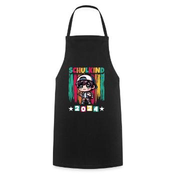 Inscriptions scolaires des élèves du primaire 2024 - Tablier de cuisine - noir - Devant - AI Model Male 185 dark (185cm)