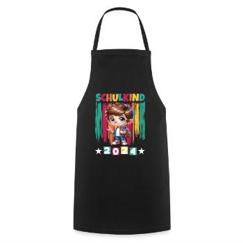 Inscriptions scolaires des élèves du primaire 2024 - Tablier de cuisine - noir - Devant - AI Model Male 185 dark (185cm)