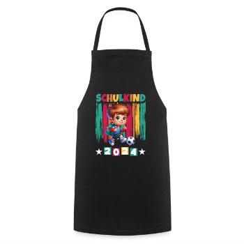 School enrolment for primary school pupils 2024 - Cooking Apron - black - Front - AI Model Male 185 dark (185cm)