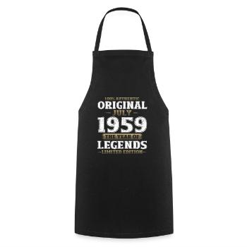 65th Birthday, Born 1959 ORIGINAL 1959 - Cooking Apron - black - Front - AI Model Male 185 dark (185cm)