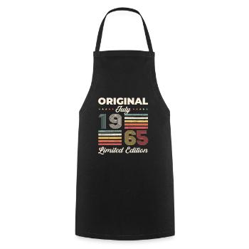 60ème anniversaire Original Juillet 1965 Millésime 1965 - Tablier de cuisine - noir - Devant - AI Model Male 185 dark (185cm)