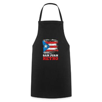 Puerto Rico Flag San Juan Retro - Cooking Apron - black - Front - AI Model Male 185 dark (185cm)