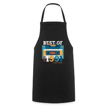 33rd Birthday Cassette July 1991 Vintage 1991 - Cooking Apron - black - Front - AI Model Male 185 dark (185cm)