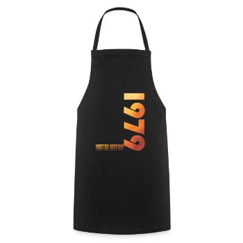 45th Birthday Original 1979 Vintage 1979 - Cooking Apron - black - Front - AI Model Male 185 dark (185cm)