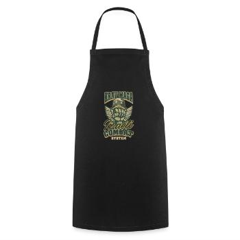 Krav Maga Israelisches Kampfsystem - Kochschürze - Schwarz - Vorne - AI Model Male 185 dark (185cm)