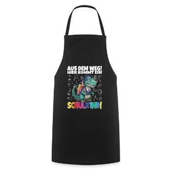 School Child 2024 School Enrollment Back to School - Cooking Apron - black - Front - AI Model Male 185 dark (185cm)
