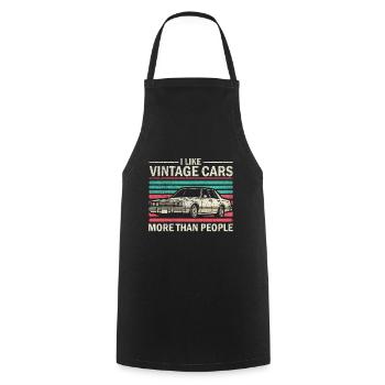 J’aime les voitures anciennes plus que les gens Drôle Vintage - Tablier de cuisine - noir - Devant - AI Model Male 185 dark (185cm)