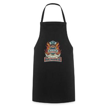 Pompier forestier Wildland Heroes - Tablier de cuisine - noir - Devant - AI Model Male 185 dark (185cm)