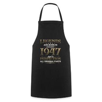 77th Birthday Original August 1947 Born 1947 - Cooking Apron - black - Front - AI Model Male 185 dark (185cm)