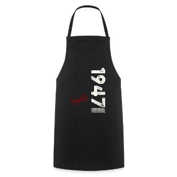 77th Birthday Original August 1947 Born 1947 - Cooking Apron - black - Front - AI Model Male 185 dark (185cm)
