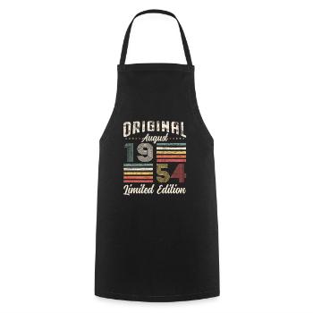 70th Birthday Original August 1954 Born 1954 - Cooking Apron - black - Front - AI Model Male 185 dark (185cm)