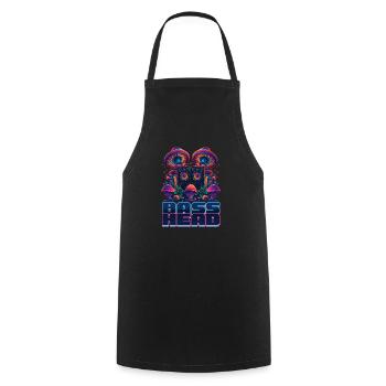EDM Festival Bass Head - Cooking Apron - black - Front - AI Model Male 185 dark (185cm)